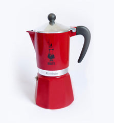 Cafetera Moka 6 Tazas Rainbow Roja